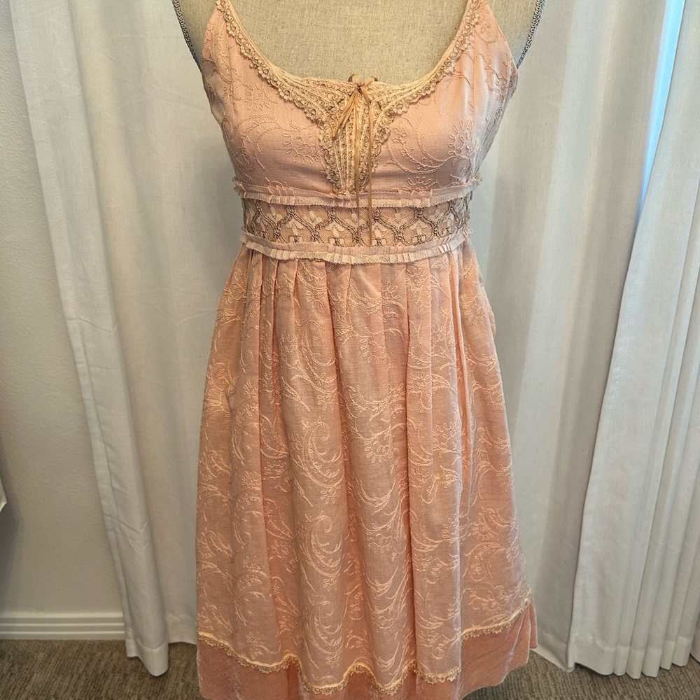 BCBGMaxAzria Lace Dress in Soft Pink